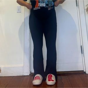 Outdoor Voices Ribbed Flare Black Yoga Pants